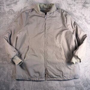 English Squire Faux Fur Lined Bomber Jacket Men's 46L Gray Insulated Made in USA